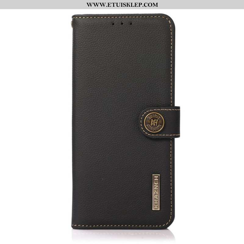 Etui Folio do Poco X4 Pro 5G Prawdziwa Skóra Khazneh Rfid
